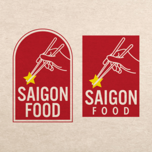 the name Saigon Food must not be on the logo itself, but next to it | Logo Design by simple mind