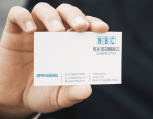 Business Card Design by Verified artistry (Design garden) for New Beginnings Construction  | Design: #24481924