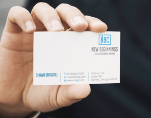 Business Card Design by Verified artistry (Design garden) for New Beginnings Construction  | Design: #24481926
