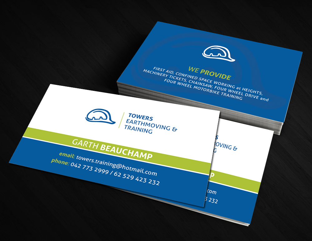 Business Card Design by  Artman for Towers Earthmoving & Training | Design #3024814