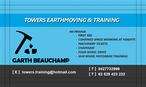Business Card Design by Harith Hasanga Silva for Towers Earthmoving & Training | Design #3006261