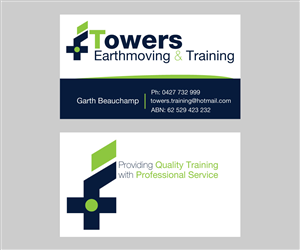 Business Card Design by Nicholas Therriault Graphics for Towers Earthmoving & Training | Design #3036074