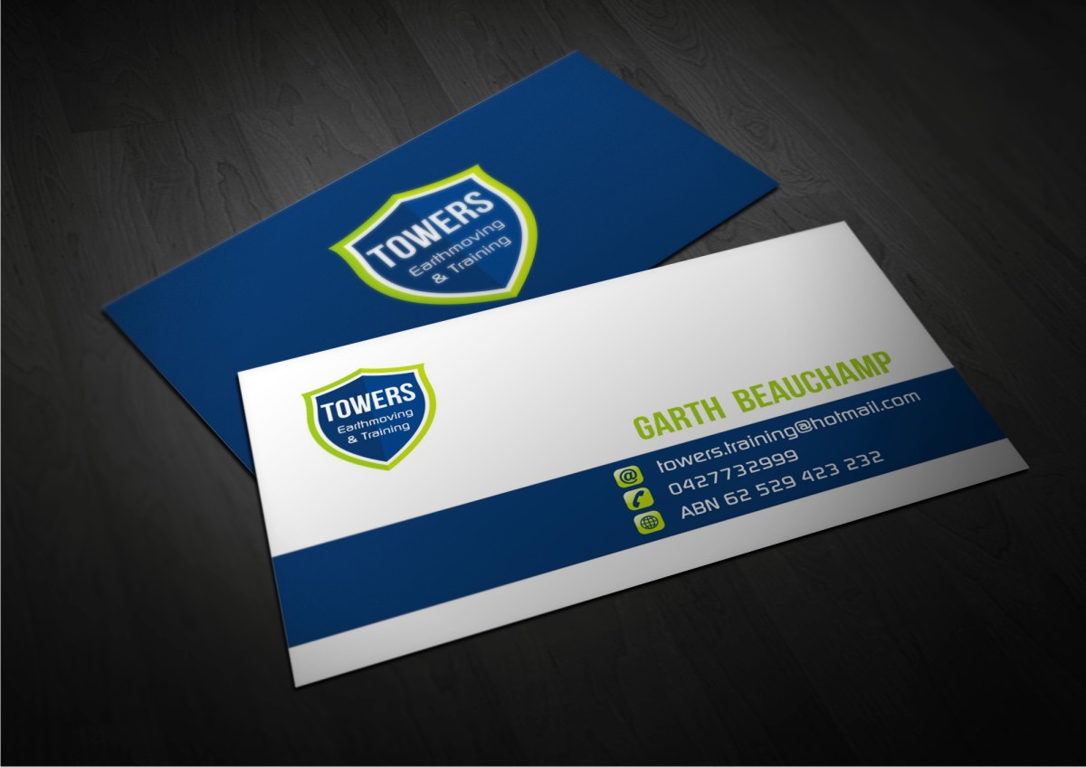 Business Card Design by Amduat Design for Towers Earthmoving & Training | Design #3033808