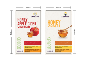 Honey apple cider vinegar label  | Diseño Gráfico por hektorsty
