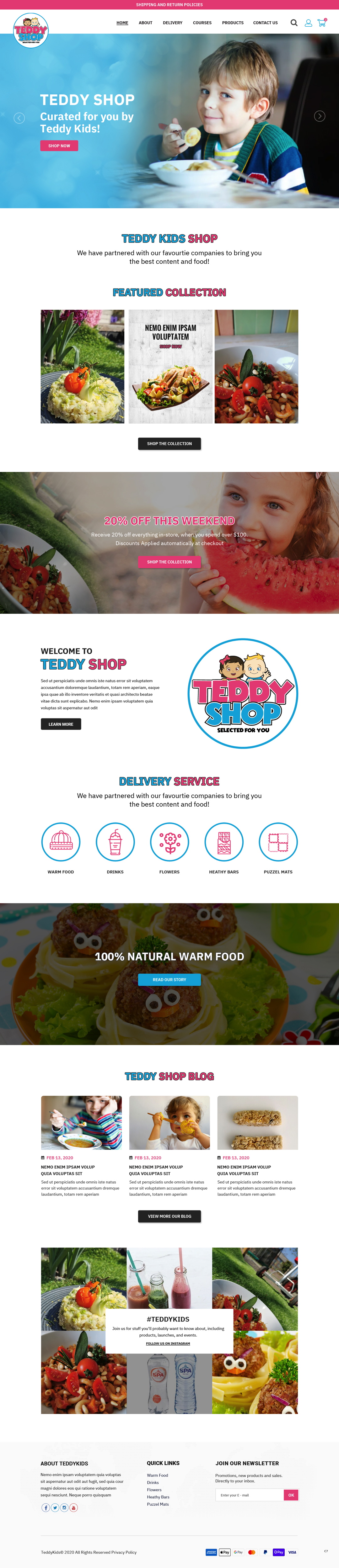 Diseño de Shopify por pb para Teddy Kids | Diseño #24503705