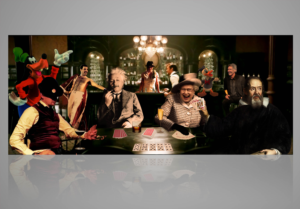 Poster of a Bar hangout scene as a costumer present | Poster Design by Bear Studio
