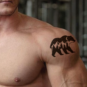 Mountains and night sky tattoo! | Design de Tatouage par ackocar