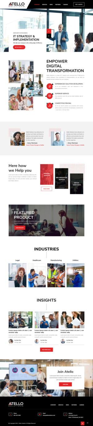 Web Design by pb for Atello Solutions | Design: #24519817
