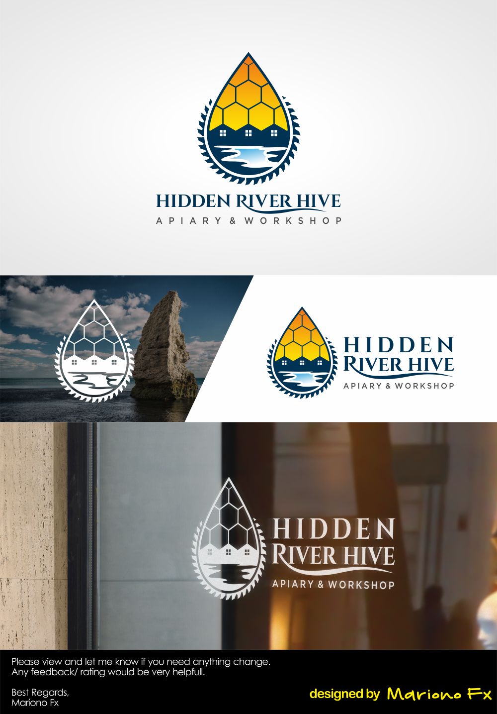 Logo Design by Mariono Fx for Hidden River Hive | Design: #24542384