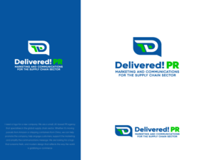 Delivered! PR   (with the slogan)  Marketing and communications for the supply chain sector | Logo Design by dharlan