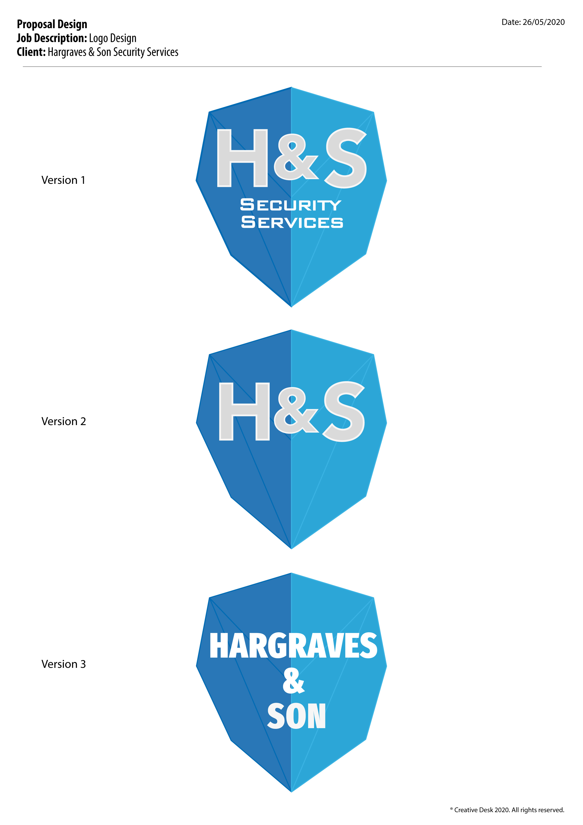 Logo Design by Creative Desk for Hargraves & Son Security Services  | Design #24551441