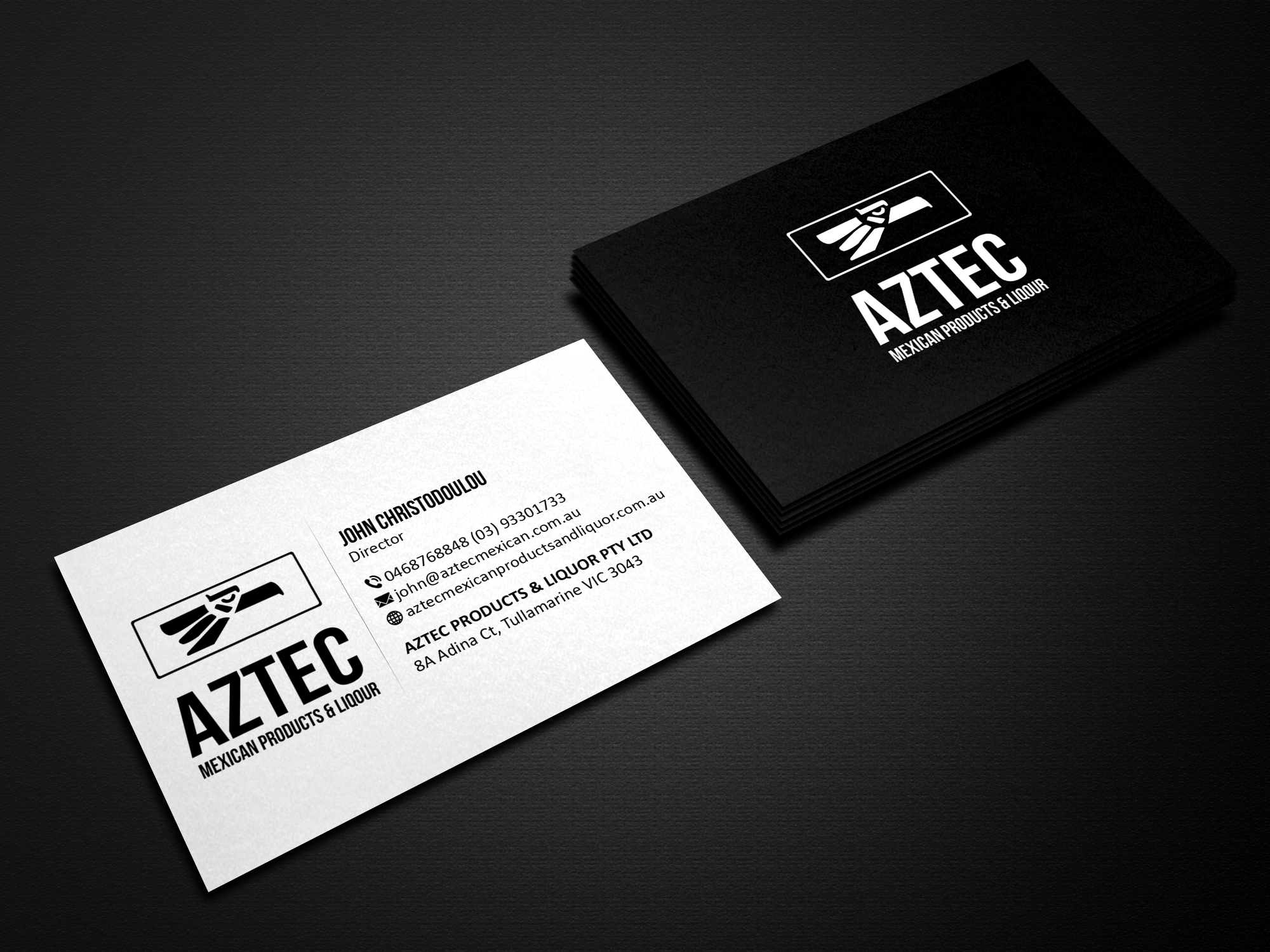 Business Card Design by Creations Box 2015 for Aztec Products & Liquor | Design #24536221
