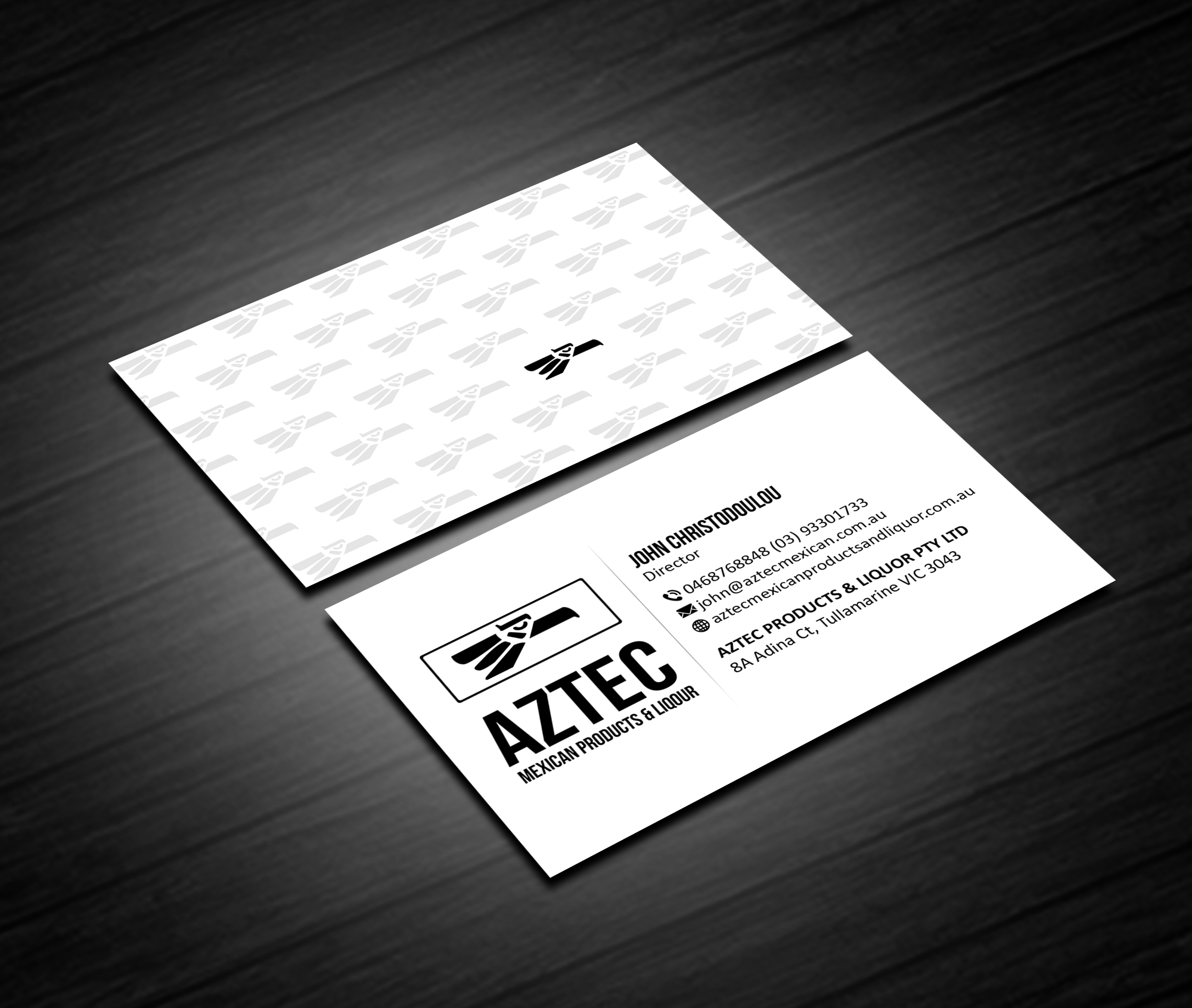 Visitenkarten-Design von Creations Box 2015 für Aztec Products & Liquor | Design #24536232