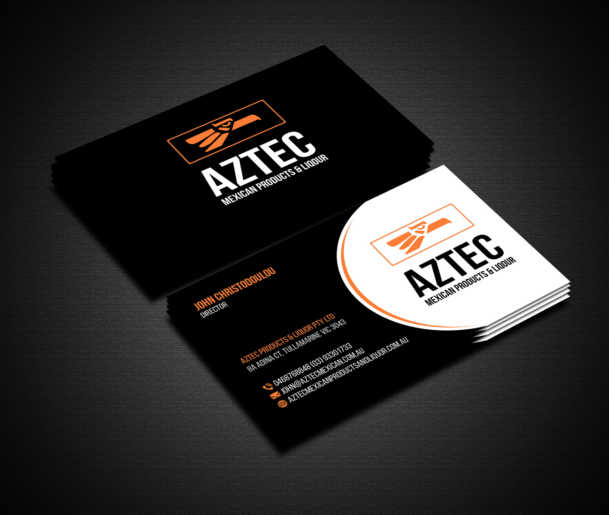 Business Card Design by Creations Box 2015 for Aztec Products & Liquor | Design #24536233