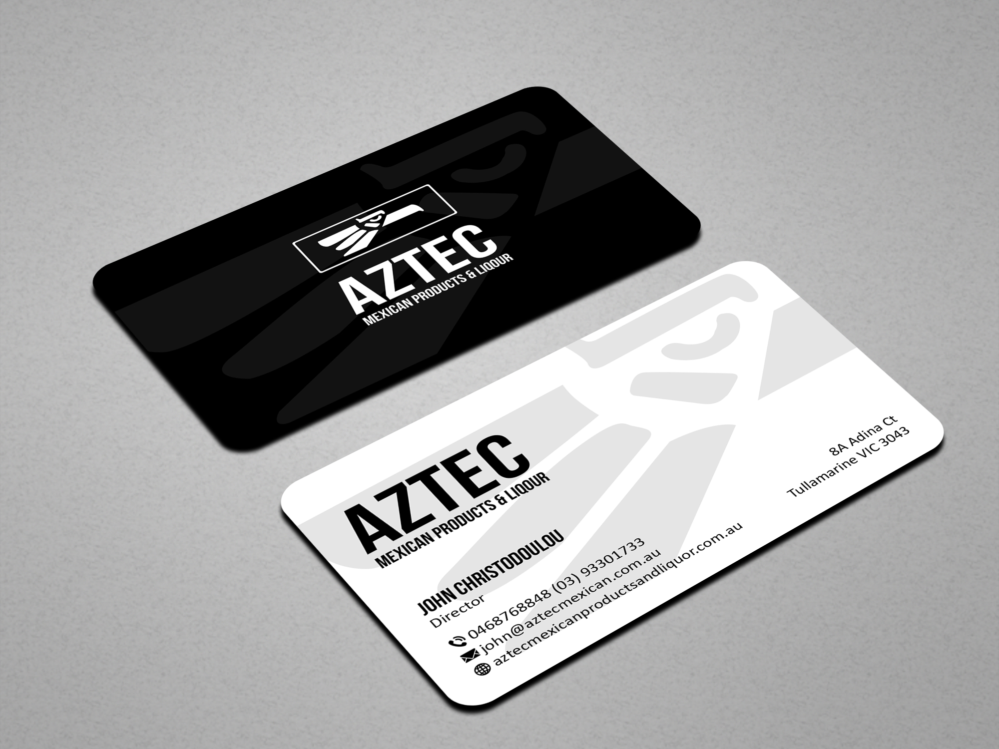 Business Card Design by Creations Box 2015 for Aztec Products & Liquor | Design #24543834