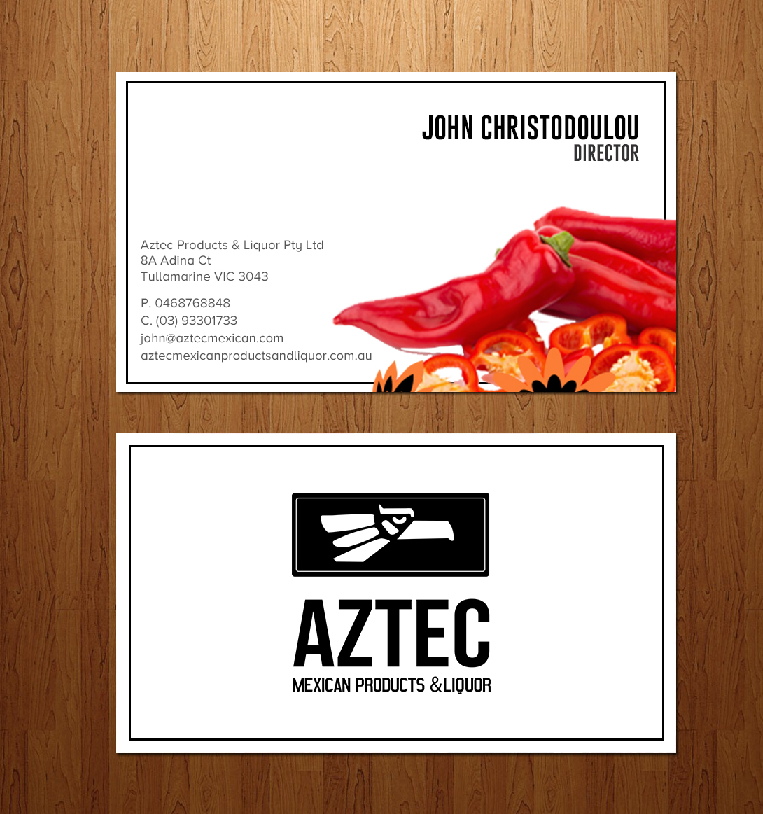 Business Card Design by chandrayaan.creative for Aztec Products & Liquor | Design #24533660