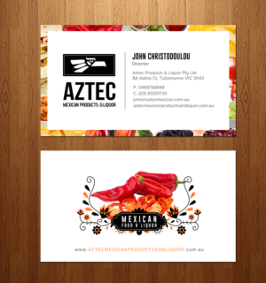 Business Card Design by chandrayaan.creative for Aztec Products & Liquor | Design: #24533661