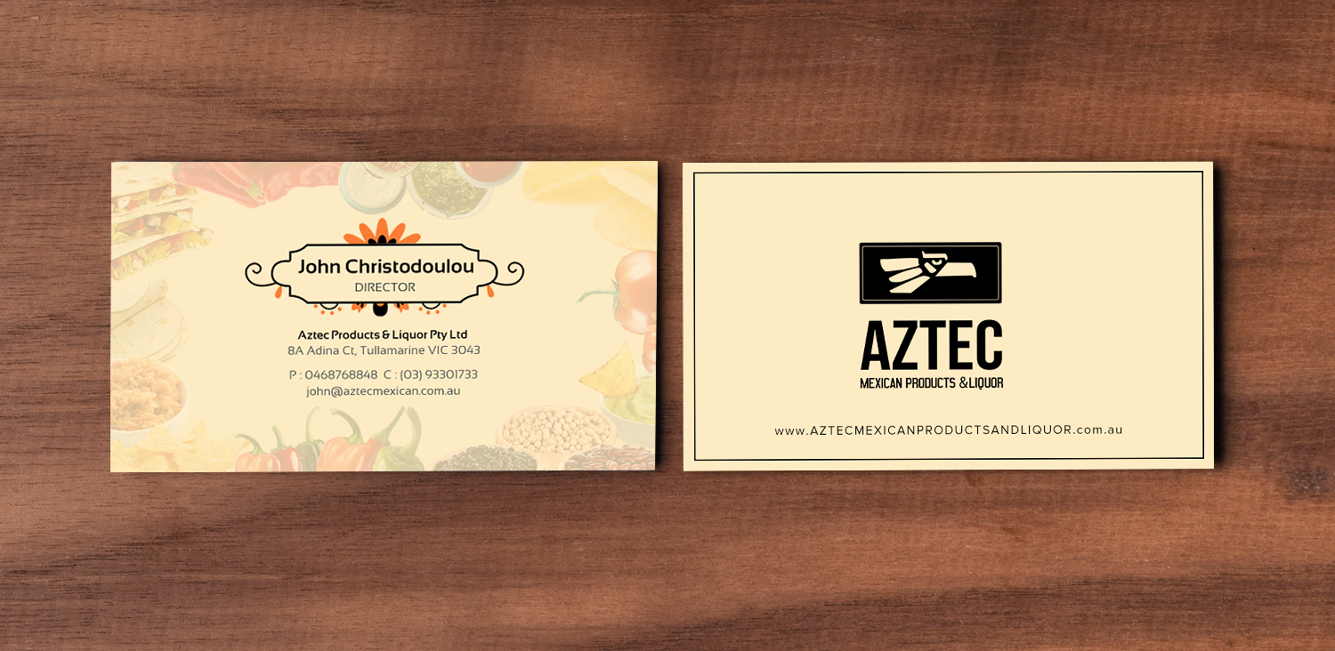 Visitenkarten-Design von chandrayaan.creative für Aztec Products & Liquor | Design #24533679