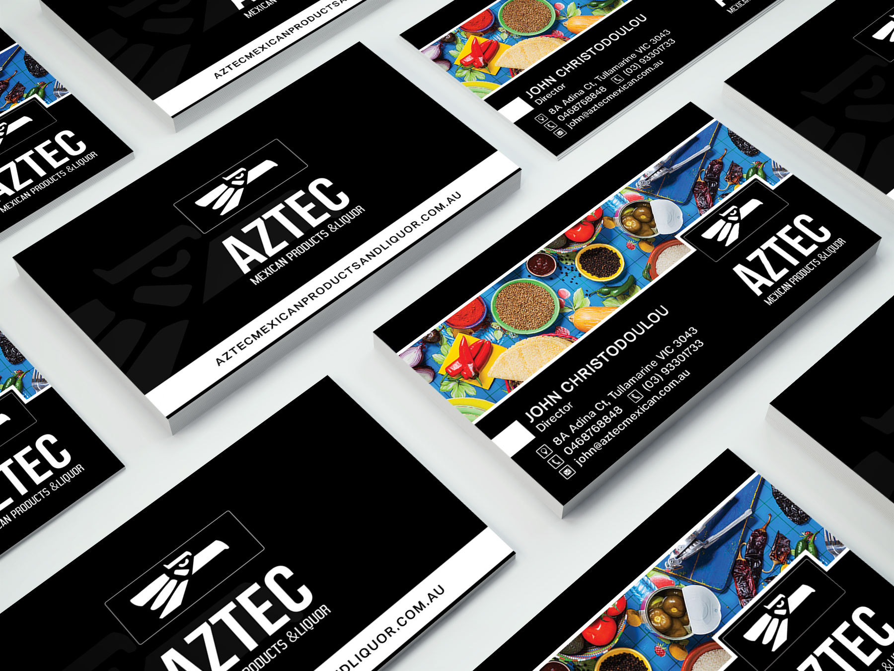 Business Card Design by SL Designer for Aztec Products & Liquor | Design #24534249