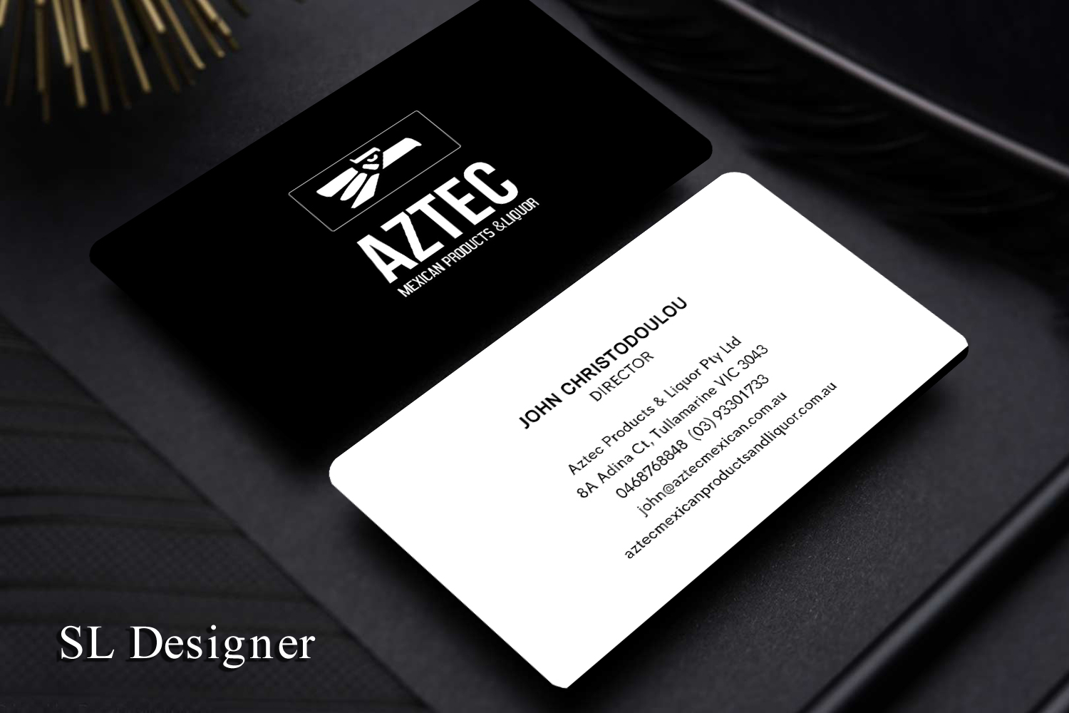 Business Card Design by SL Designer for Aztec Products & Liquor | Design #24534378