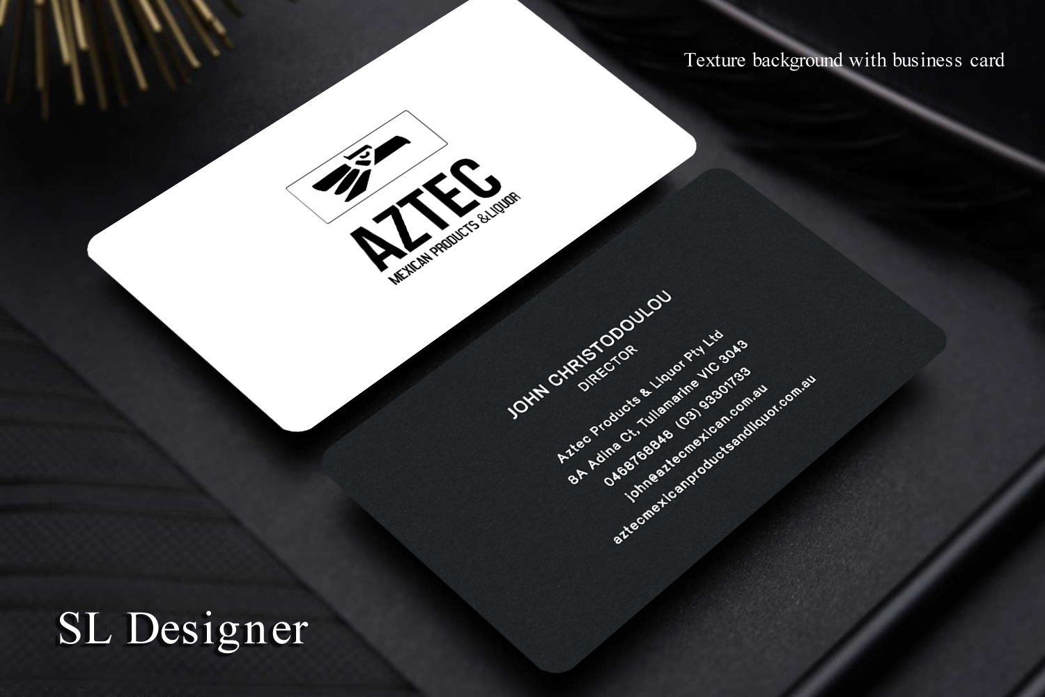 Business Card Design by SL Designer for Aztec Products & Liquor | Design #24534382