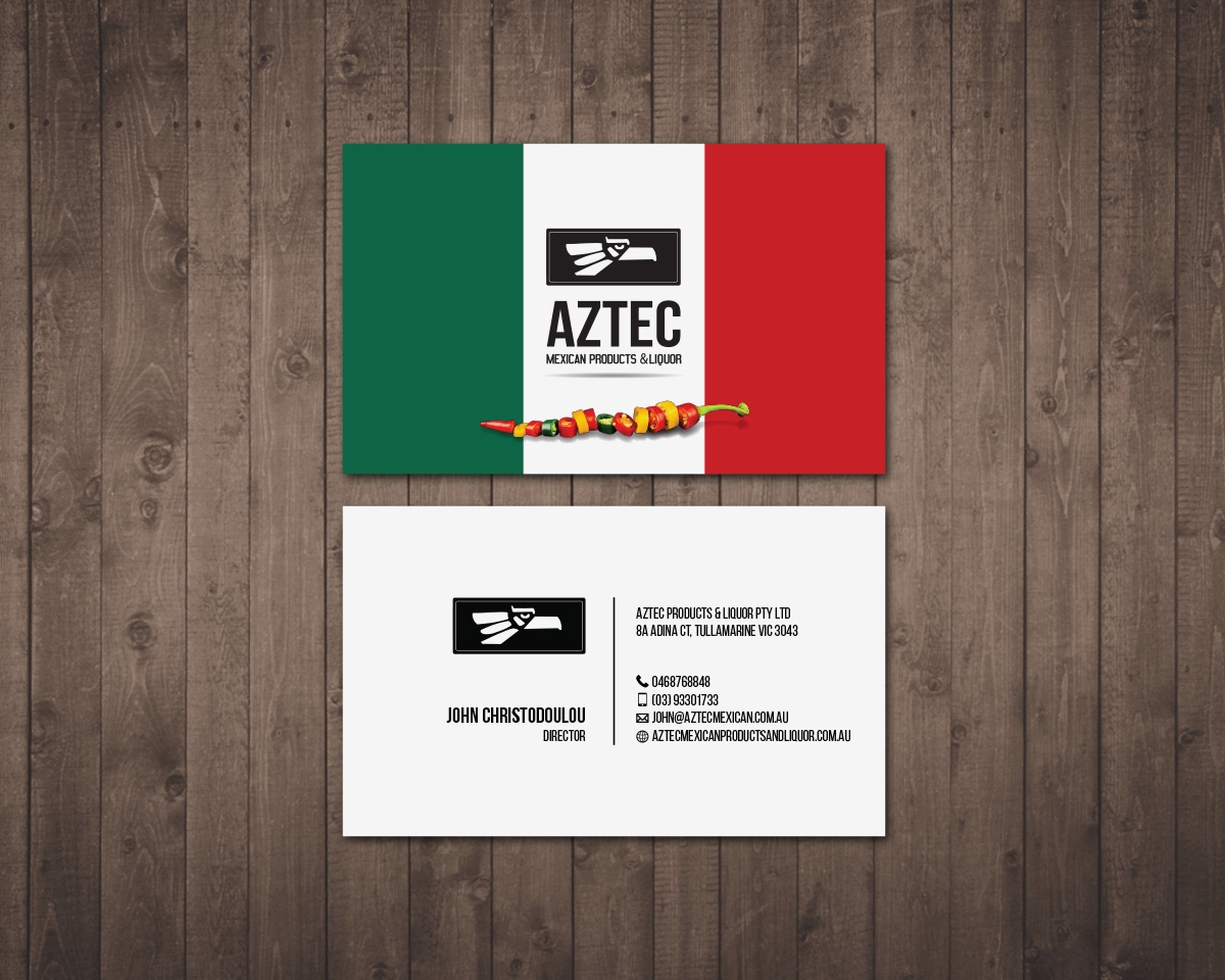 Business Card Design by MDesign for Aztec Products & Liquor | Design #24533737