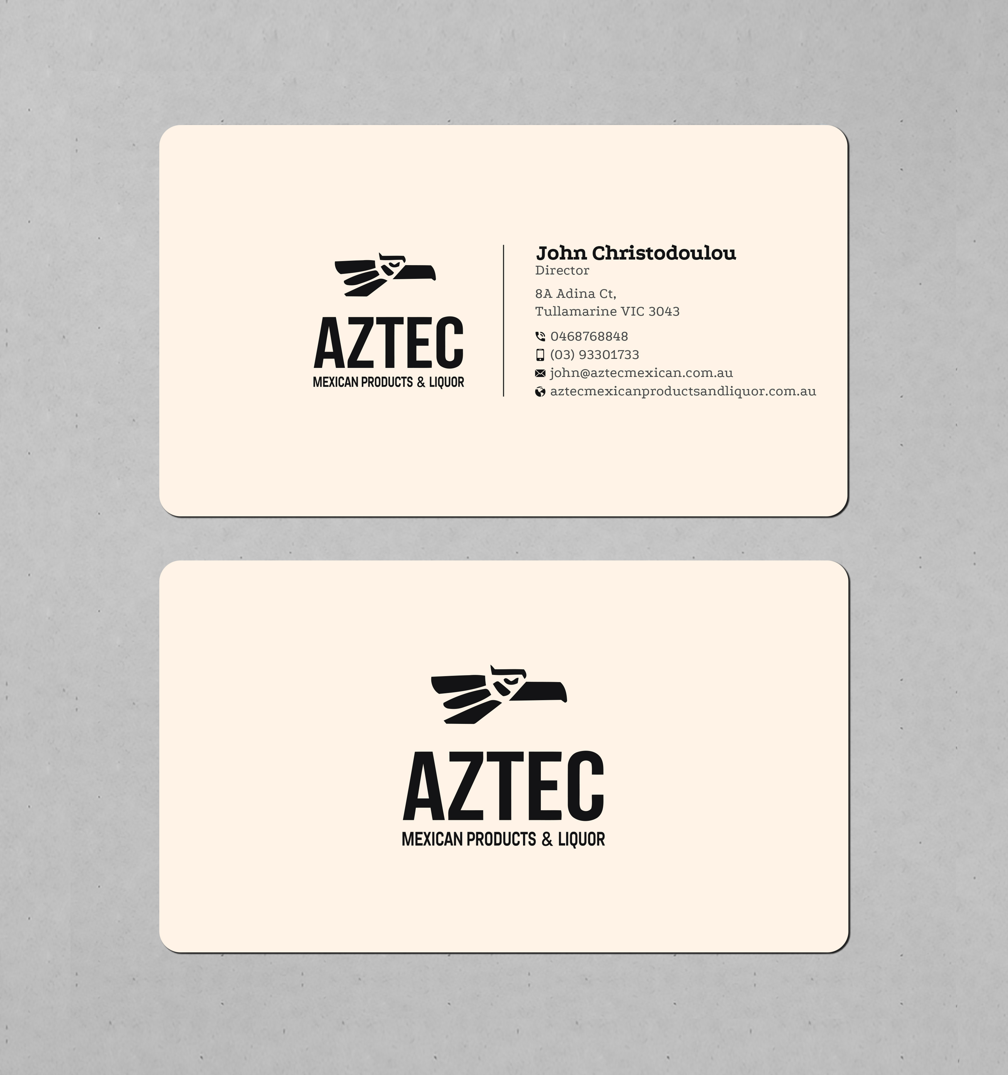 Business Card Design by Uttom 2 for Aztec Products & Liquor | Design #24529950