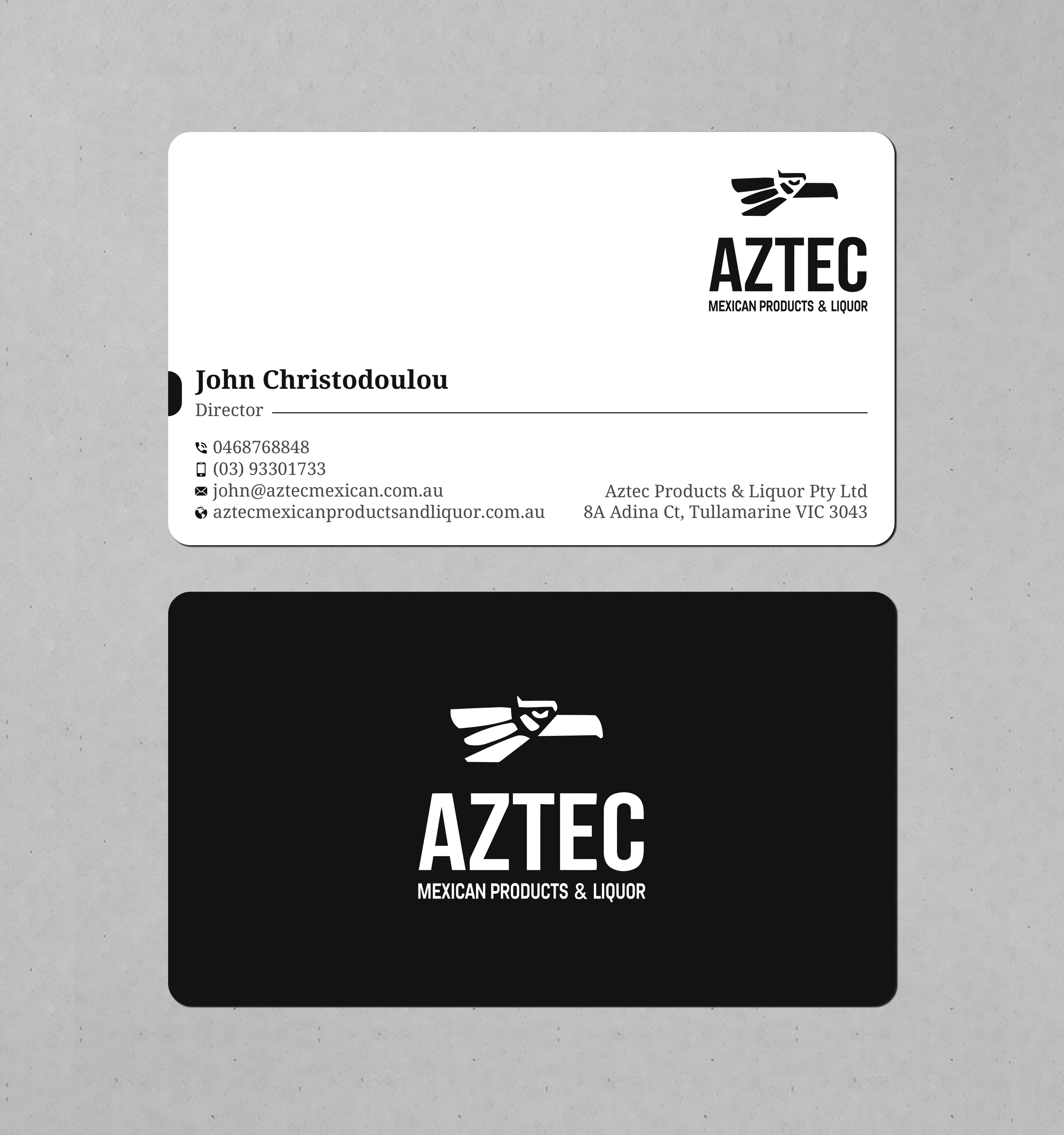 Business Card Design by Uttom 2 for Aztec Products & Liquor | Design #24529951