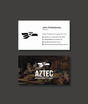 Business Card Design by Bleubird for Aztec Products & Liquor | Design: #24555881