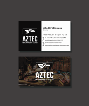 Business Card Design by Bleubird for Aztec Products & Liquor | Design: #24555882