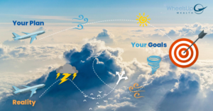 Financial Planning - Plan vs. Reality Airplane Analogy | Design Graphique par Hristo Itchov