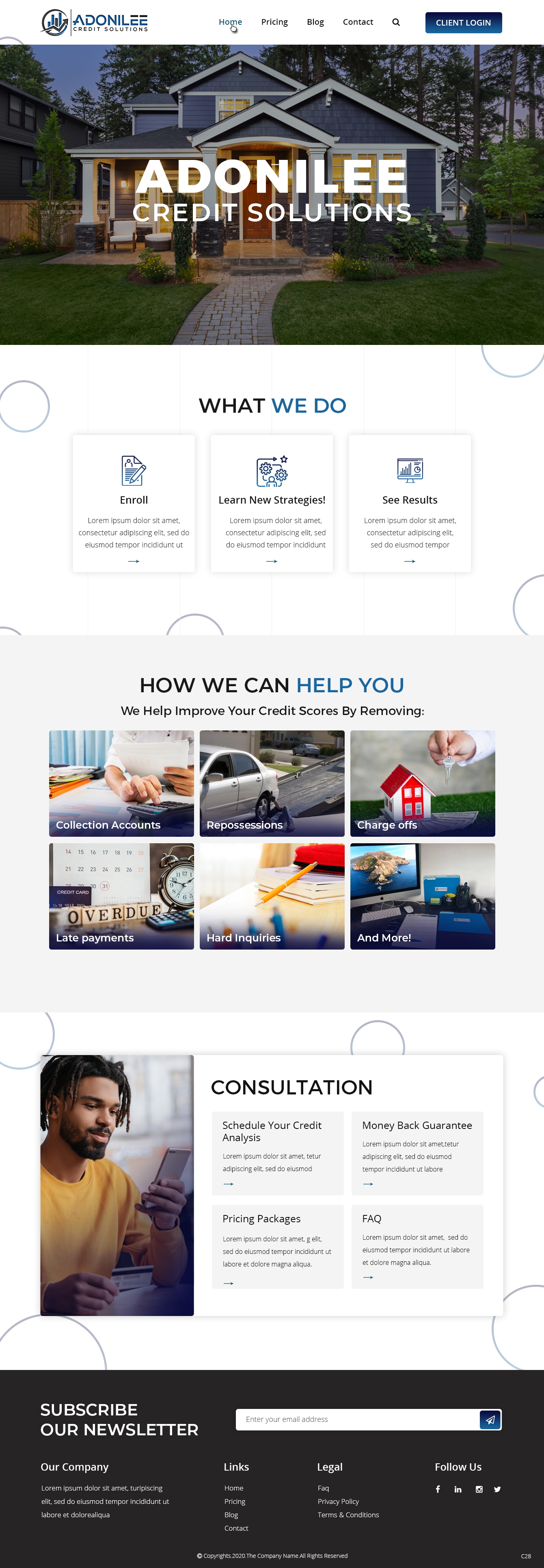 Diseño Web por pb para Adonilee Credit Solutions, LLC. | Diseño #24547024