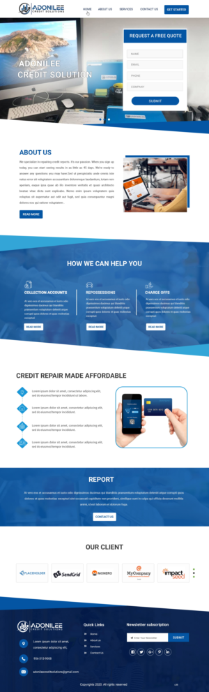 Diseño Web por pb para Adonilee Credit Solutions, LLC. | Diseño: #24547030