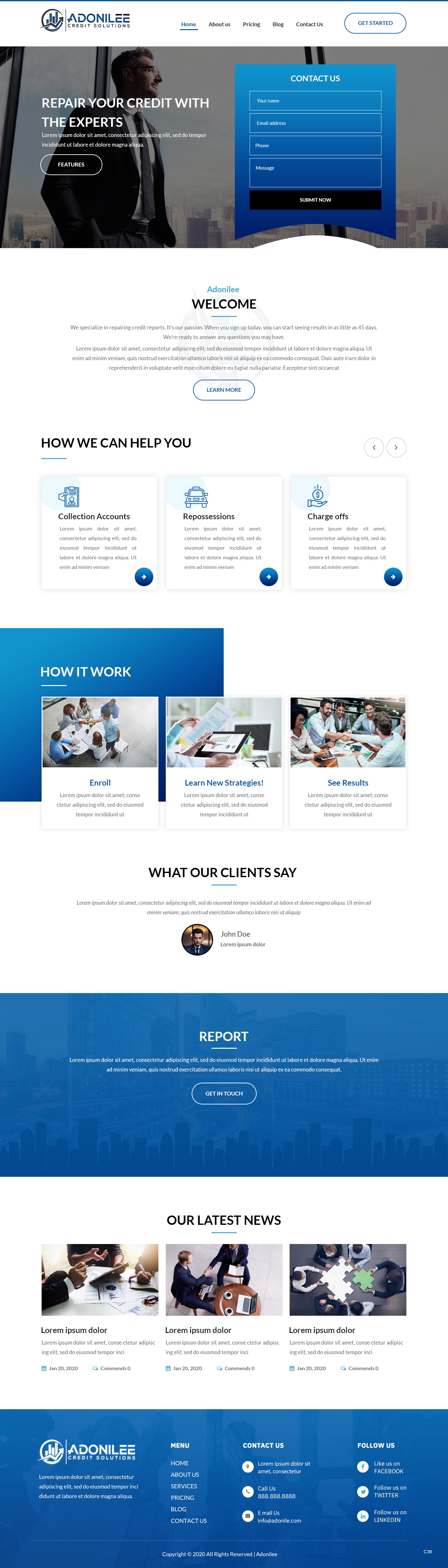 Diseño Web por pb para Adonilee Credit Solutions, LLC. | Diseño #24547033