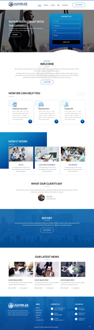 Diseño Web por pb para Adonilee Credit Solutions, LLC. | Diseño: #24547033