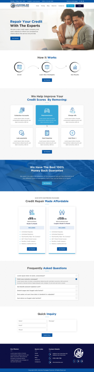 Nice, modern, and professional credit repair website | Diseño Web por Sbss