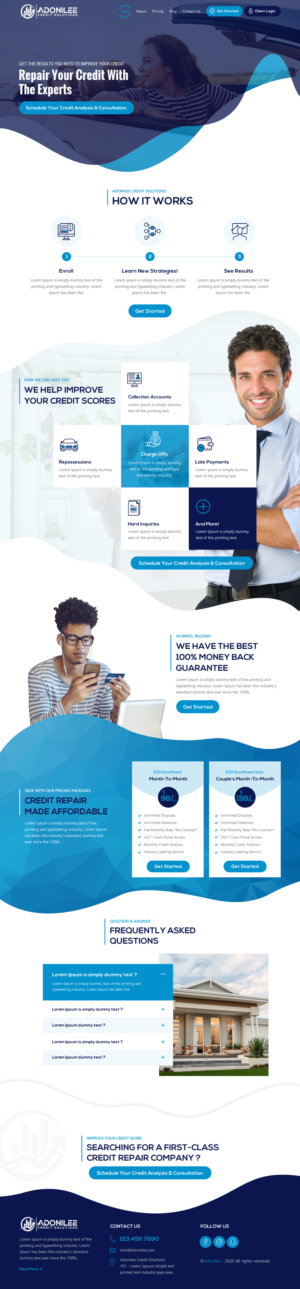 Web-Design von rightway für Adonilee Credit Solutions, LLC. | Design #24556790