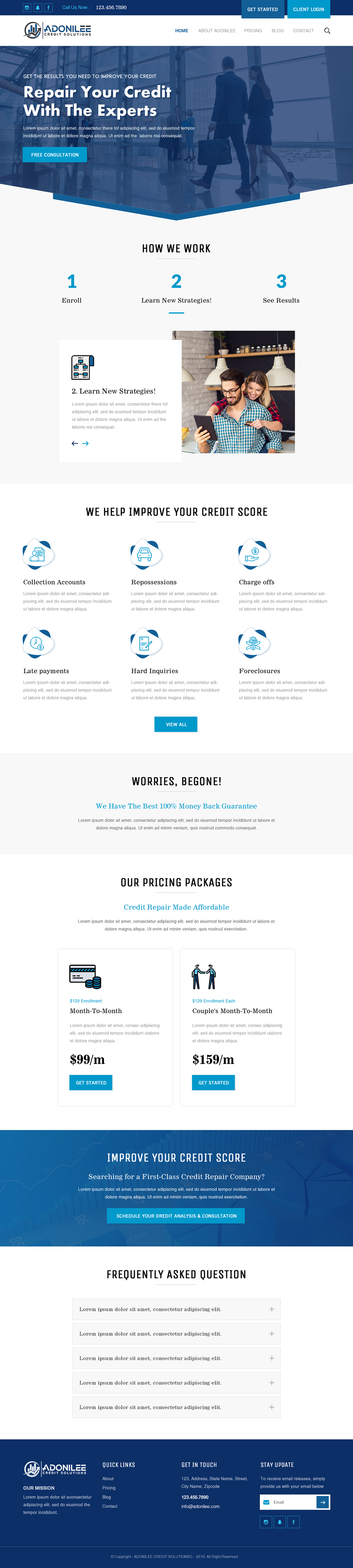Web-Design von rightway für Adonilee Credit Solutions, LLC. | Design #24556792