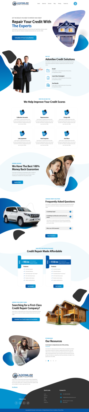 Diseño Web por rightway para Adonilee Credit Solutions, LLC. | Diseño: #24556794