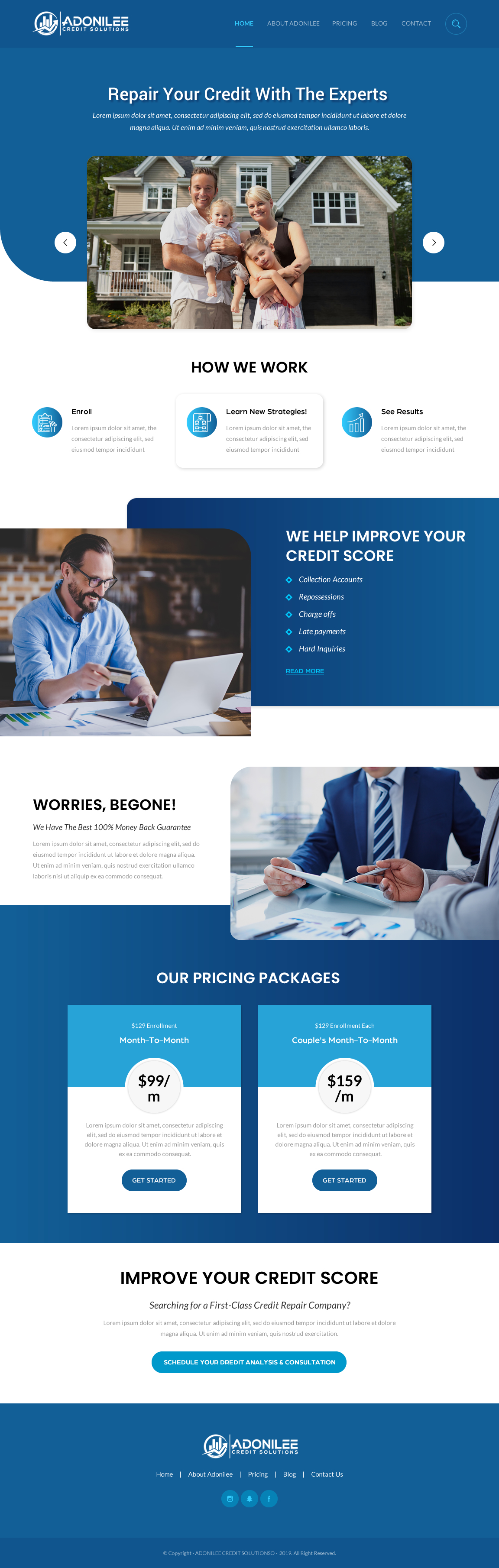 Diseño Web por rightway para Adonilee Credit Solutions, LLC. | Diseño #24556797