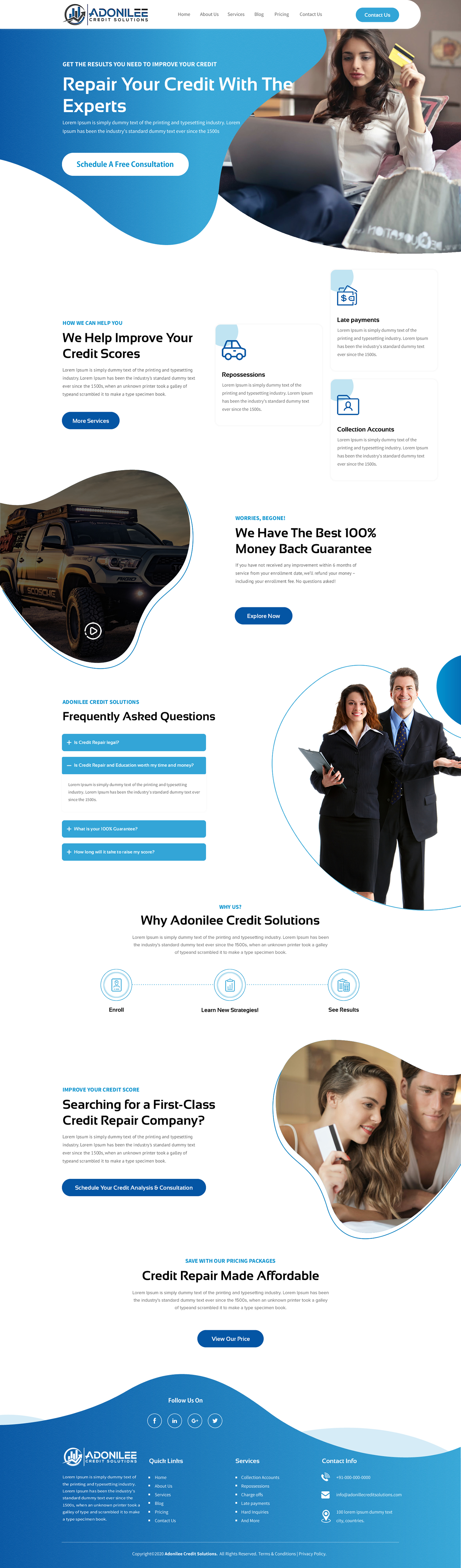 Diseño Web por rightway para Adonilee Credit Solutions, LLC. | Diseño #24556798