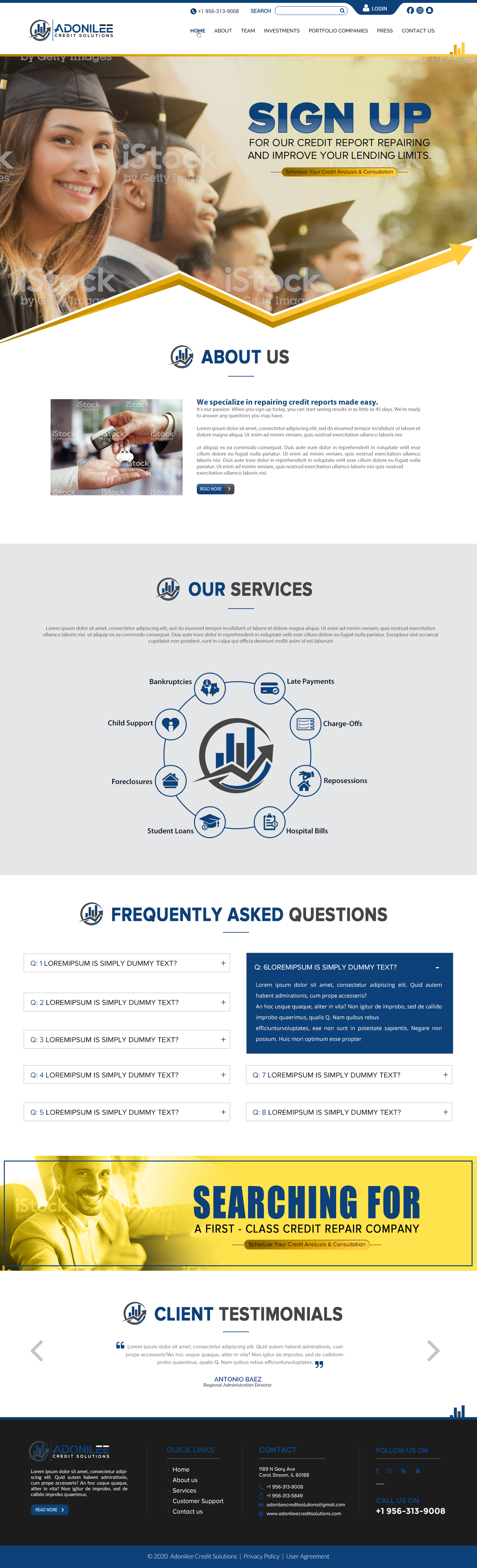 Web Design par chandrayaan.creative pour Adonilee Credit Solutions, LLC. | Design #24558674