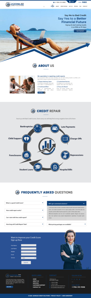 Nice, modern, and professional credit repair website | Diseño Web por chandrayaan.creative