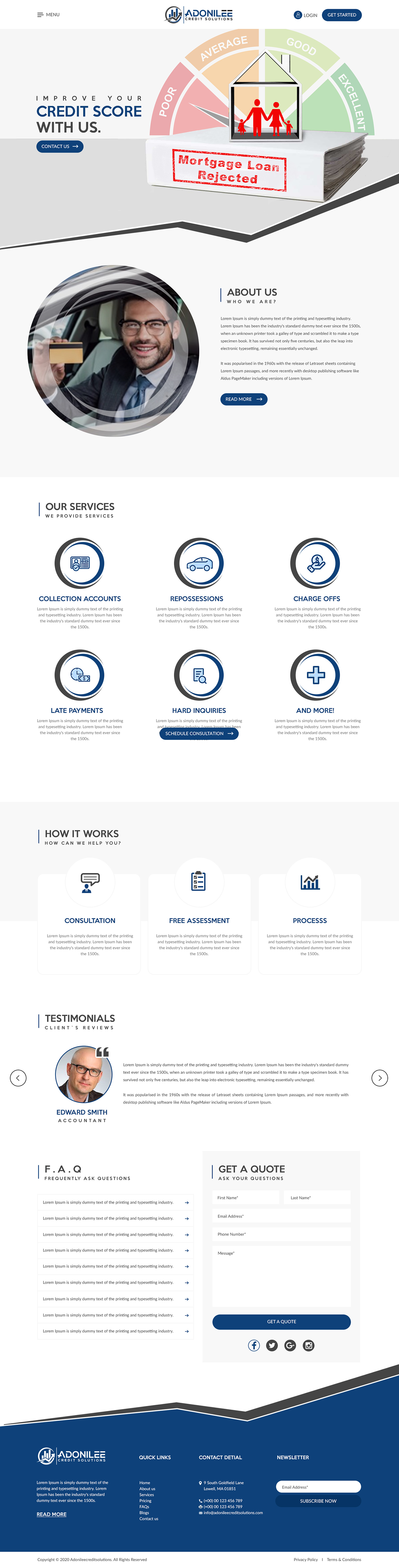 Web Design by bdesigner9 for Adonilee Credit Solutions, LLC. | Design #24568212