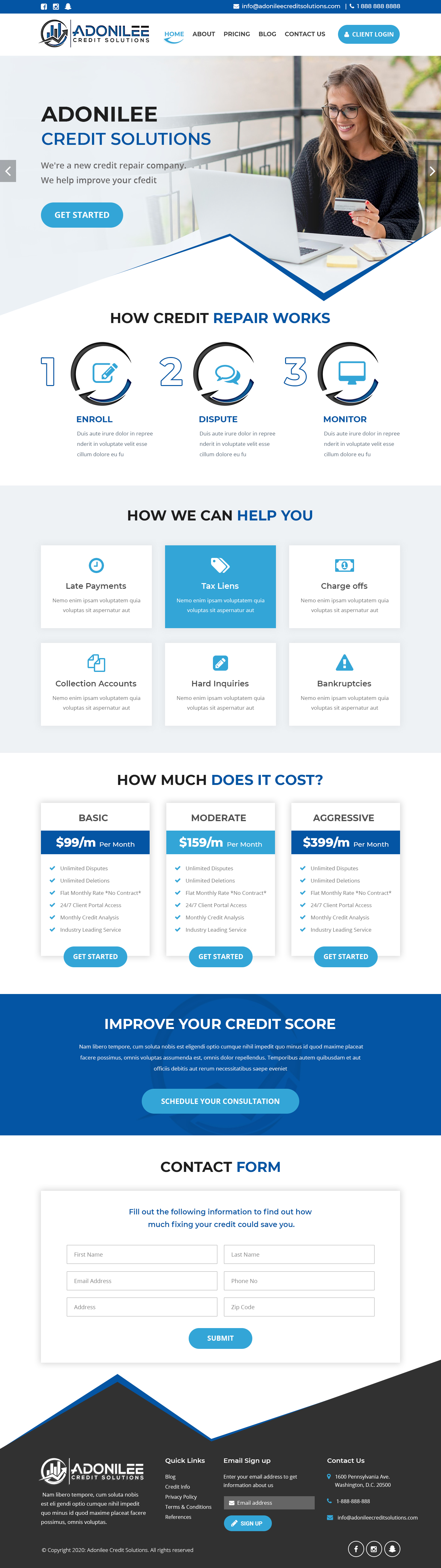 Web Design by Starlyn DS for Adonilee Credit Solutions, LLC. | Design #24549708