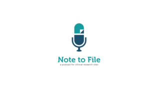 Note to File - a podcast for clinical research sites | Logo Design by MT
