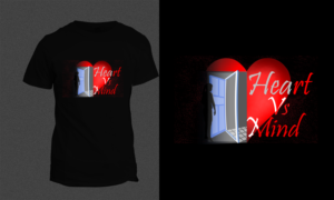 T-Shirt design - Theme of love and specially: Heart vs Head/ mind | Illustration Design by SAI DESIGNS