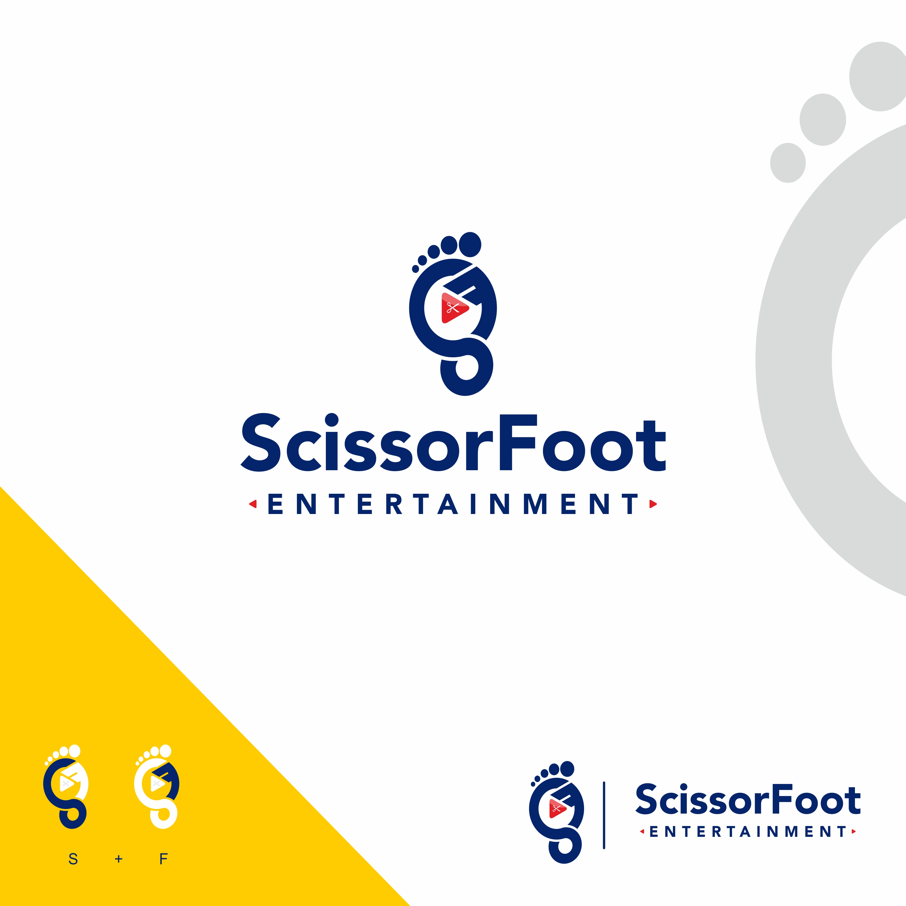 Logo and Business Card Design by Designer_Morwa for ScissorFoot Entertainment | Design #24603629