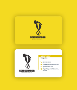 Logo- und Visitenkarten-Design von AAn Creatives für ScissorFoot Entertainment | Design: #24586446