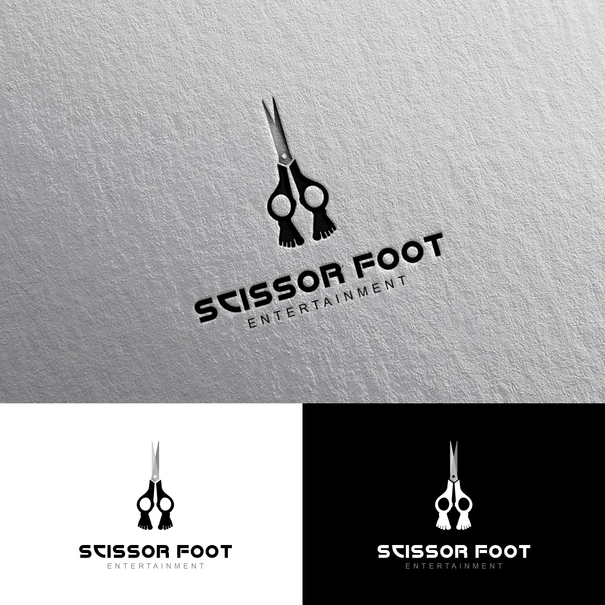 Logo- und Visitenkarten-Design von Rii für ScissorFoot Entertainment | Design #24558114